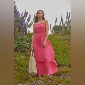 NWT Anthropologie The Marisol Smocked Gauze Maxi Dress